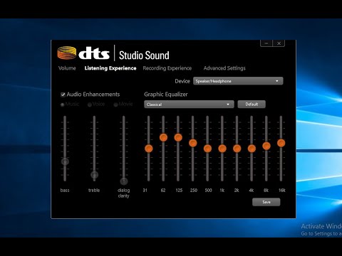 dts audio control panel download
